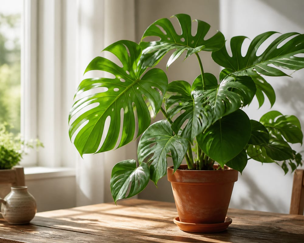 Monstera en pot dans un intérieur lumineux