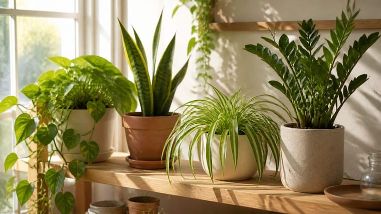 Plantes d’intérieur faciles d’entretien dans une pièce lumineuse